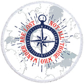 Lofaris Mysterious Simple Compass Journey Round Beach Towel